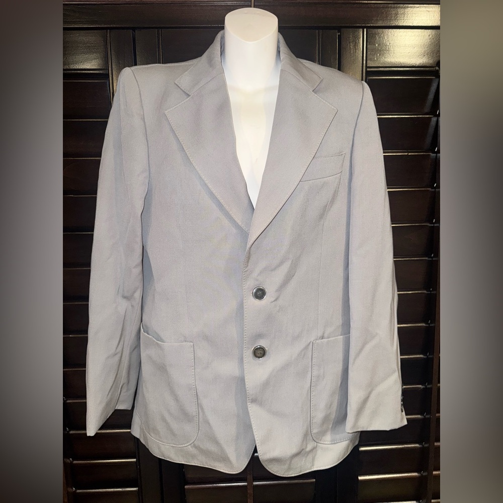 Vintage Europe Craft Gray Jacket Notched Lapels 100% Virgin Wool Poland Size 37R